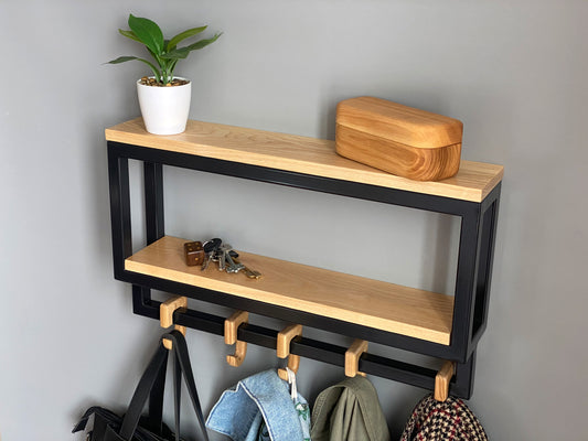 Wall shelf with hooks 50x28.5x10 cm - "Style"