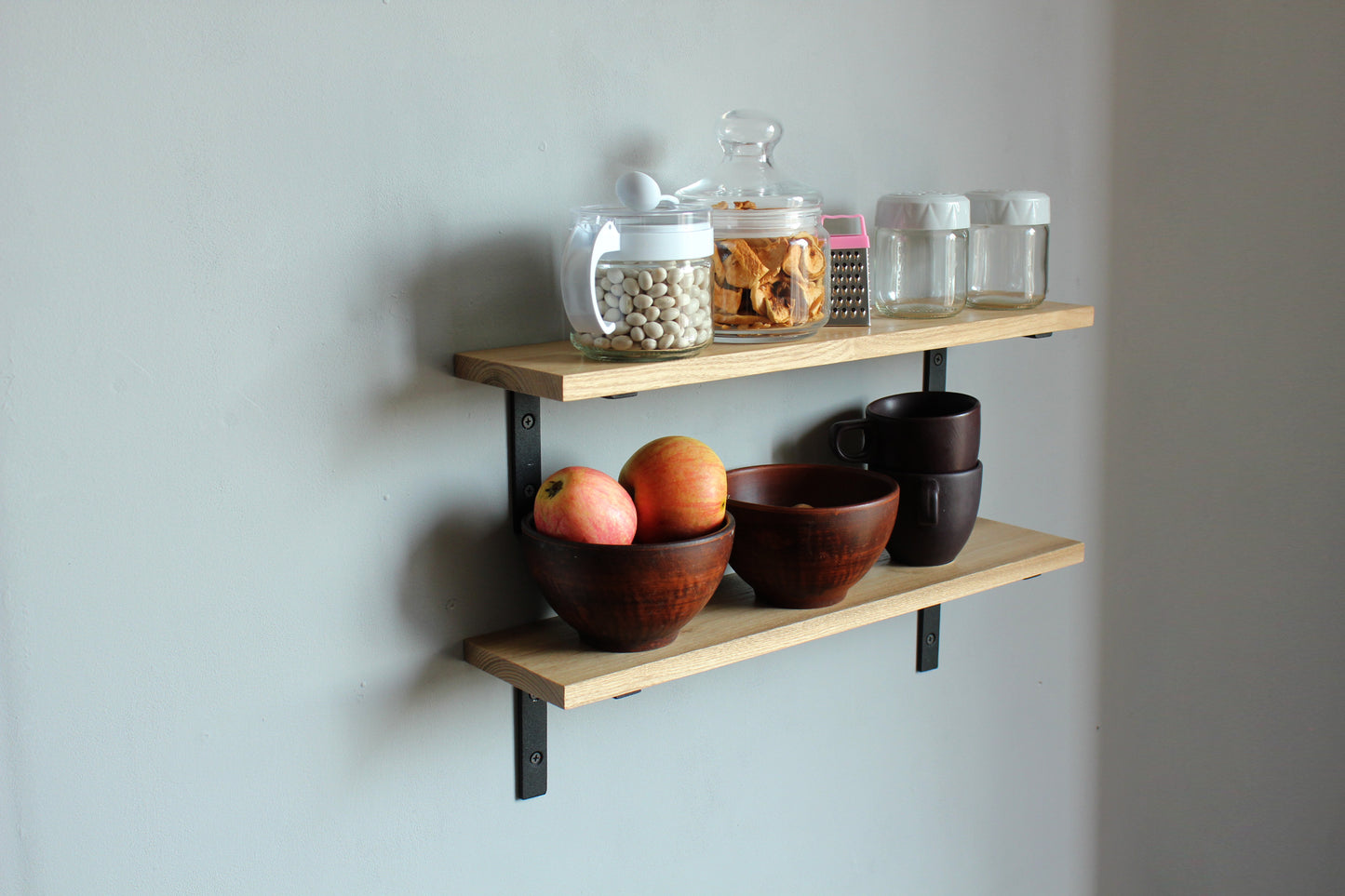 2 wall mounted kitchen shelves 50x15x12 cm