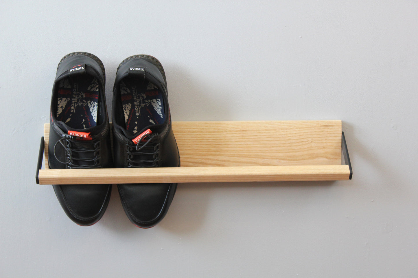 Wall shelf with holder 50x12x2 cm - "Wooden Enthusism"