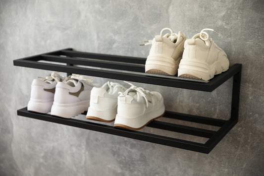 Wall mount hallway shoe rack 2 tier "Sharm"