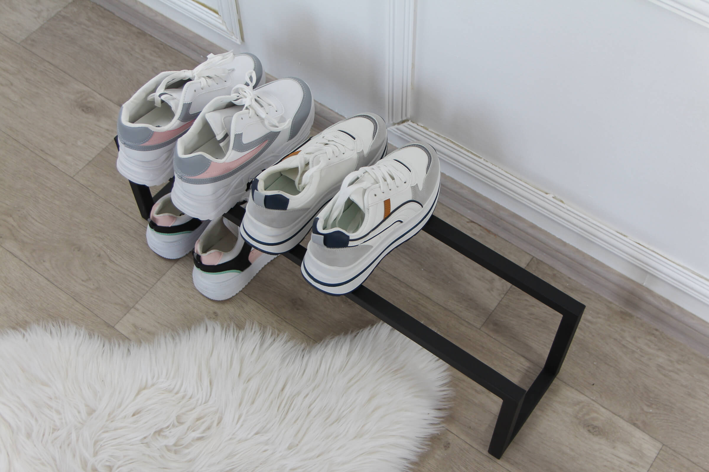 Hallway 1 tier metal shoe rack for home MDAdesignStore