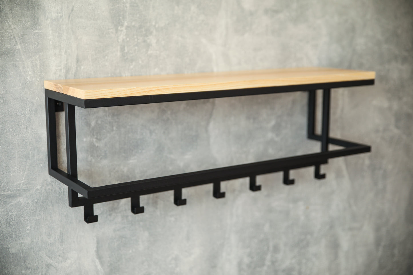 Hallway shelf with hooks 70x20x26.5 cm - "HomeHook"