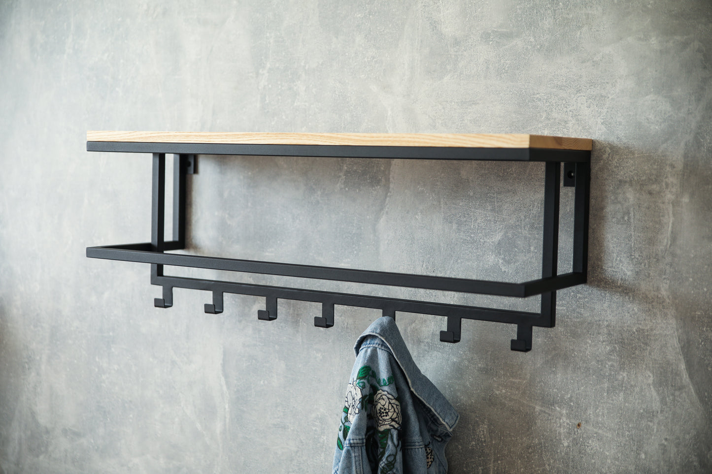 Hallway shelf with hooks 70x20x26.5 cm - "HomeHook"