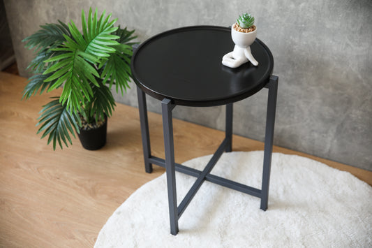 Wooden coffe table with metal legs "Coffee"