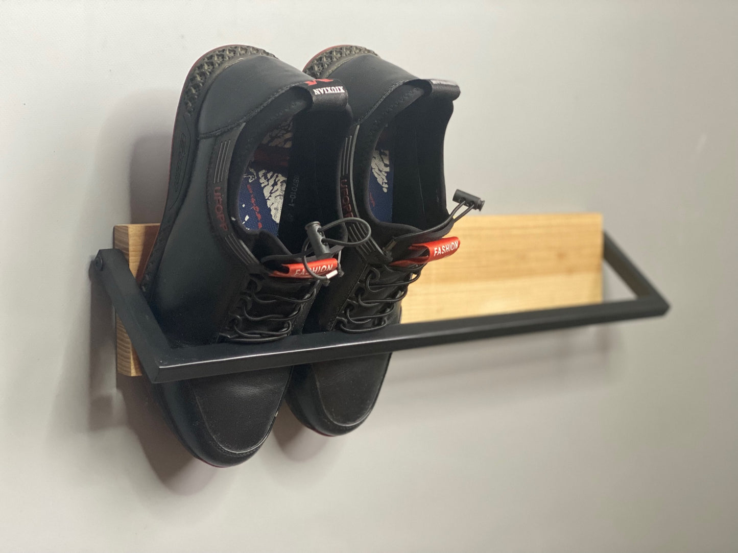 Wood metal shoe shelf 40x12x2 cm - "Enthusiasm"