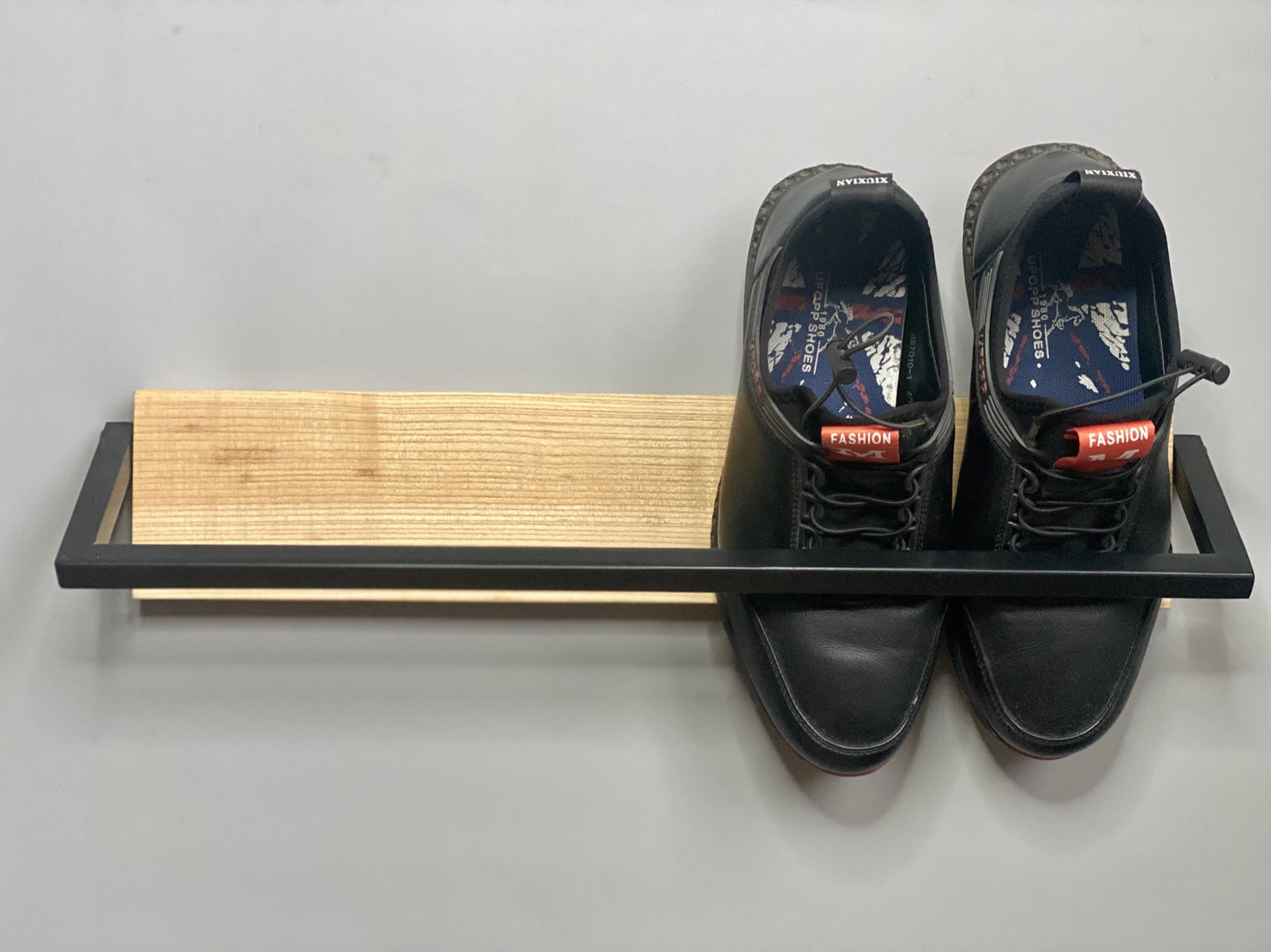 Wood metal shoe shelf 40x12x2 cm - "Enthusiasm"