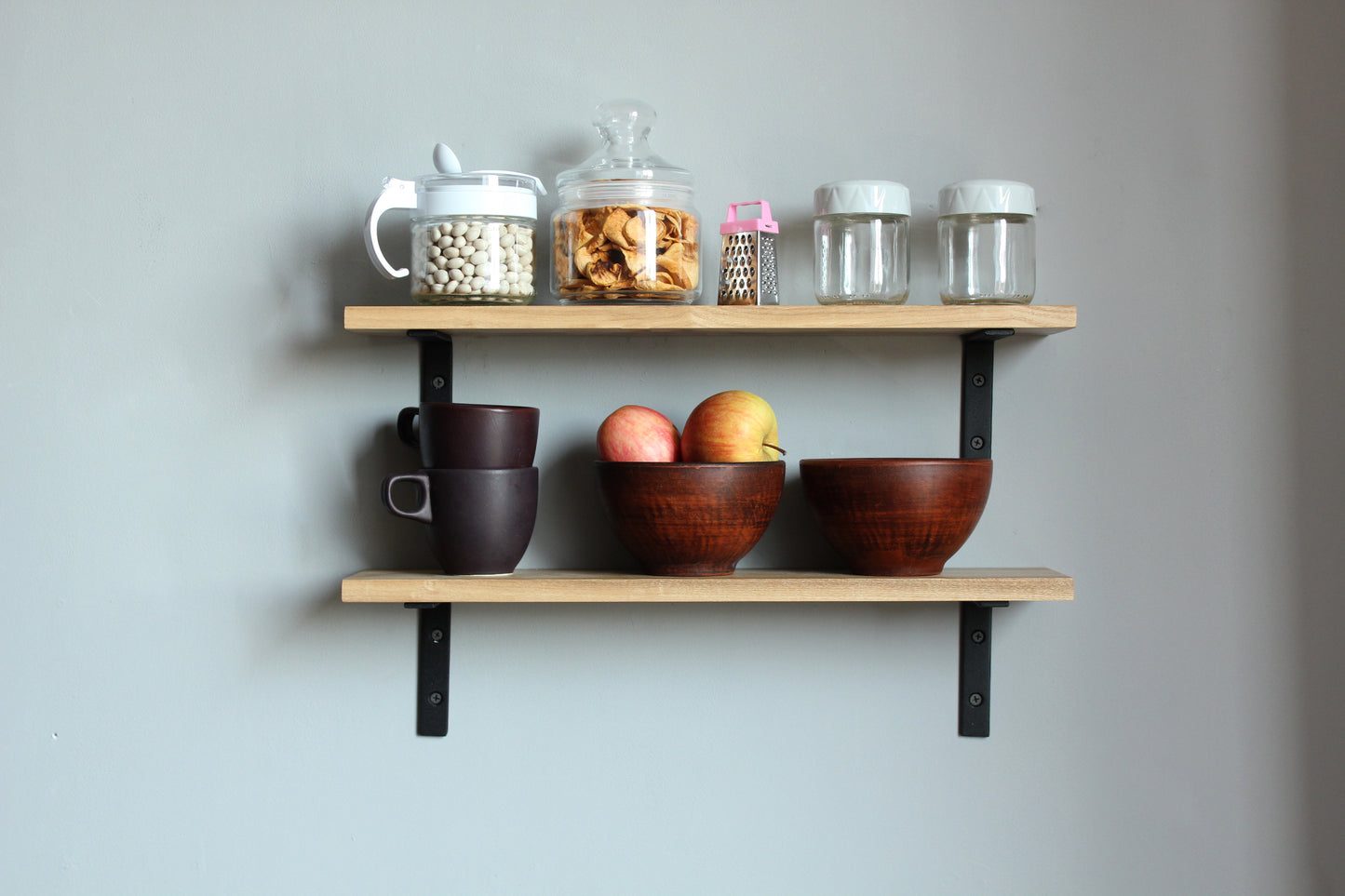 2 wall mounted kitchen shelves 50x15x12 cm