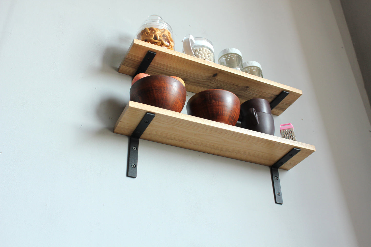 2 wall mounted kitchen shelves 50x15x12 cm