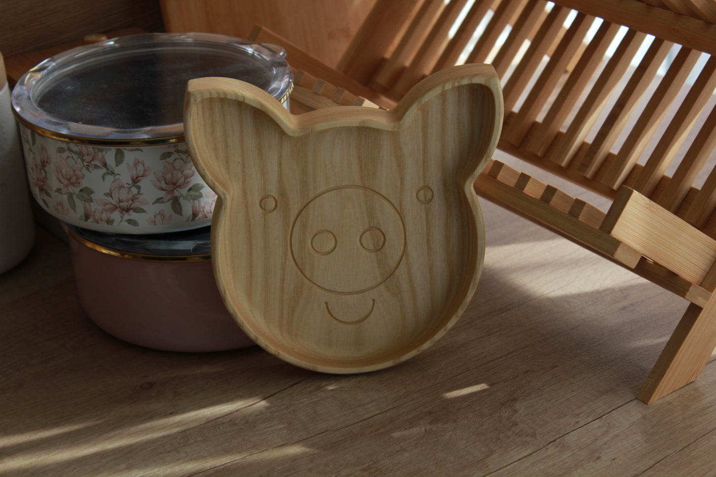 Wooden children's plate "Piggy"