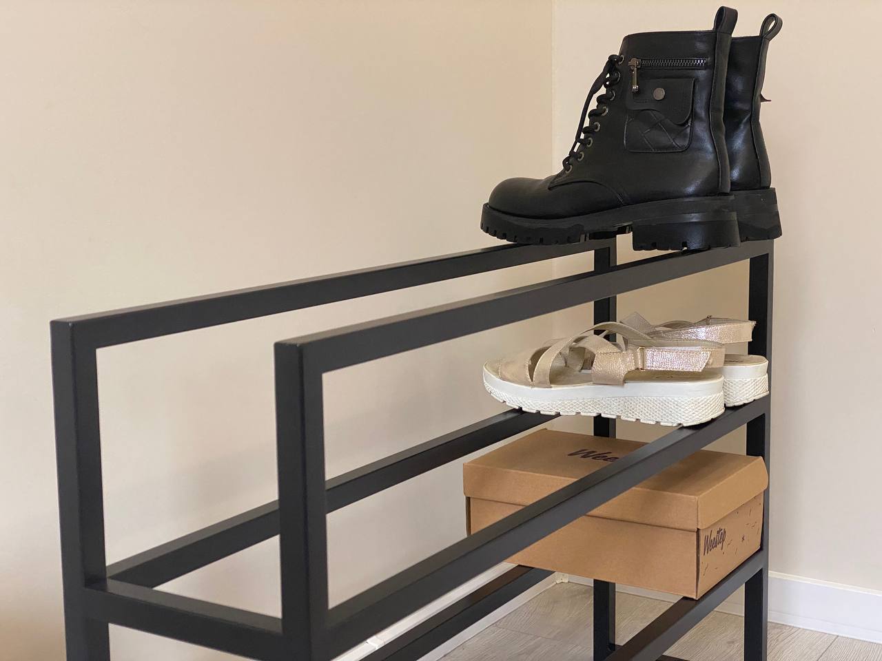 Metal Shoe Industrial Rack 3 tier MDAdesignStore