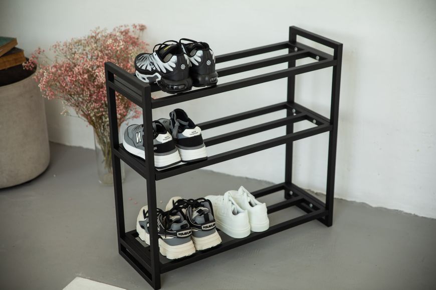 Поличка для взуття "Slip in Style" 3-поверхова 30 см, 30х25х66 см, чорний (ML-97.1) ML-97 фото