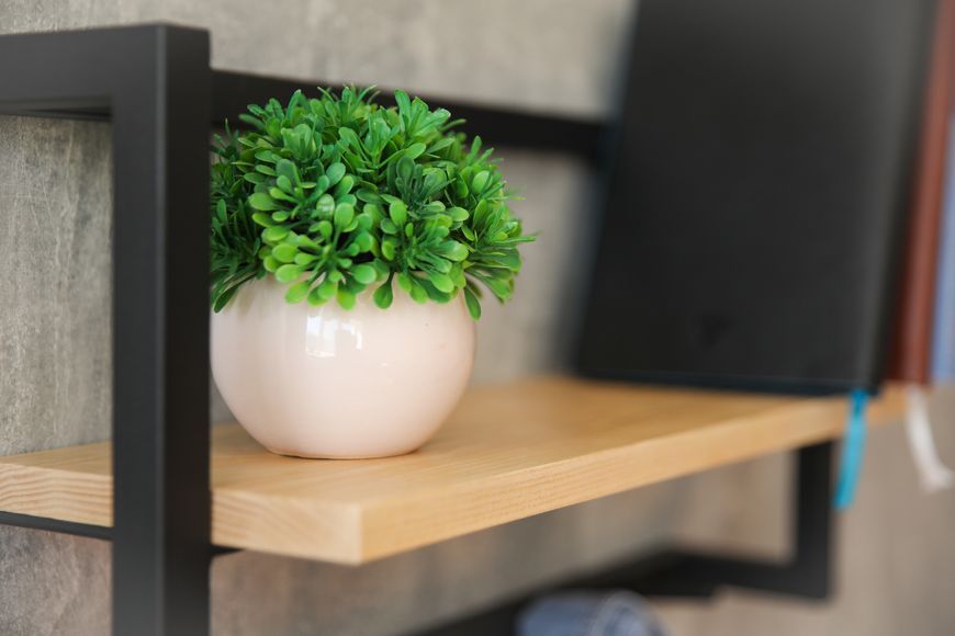 Полиця в передпокій "Welcome Shelf" 40 см, 40х15х25 см + 4 гачки, метал: темно-зелений, дерево: горіх (ML-68.2) ML-68 фото