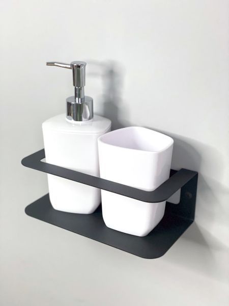 Поличка у ванну "Bathroom mini" 20 cm, 20x10.5x7 см, чорний (ML-43.1) ML-43 фото