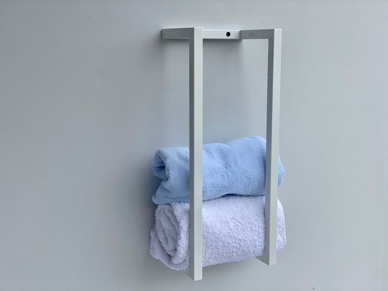 Поличка в ванну кімнату без деревини "Towel 2 tier" 50 cm, 50х25х17 см, чорний (ML-9.1) ML-9 фото
