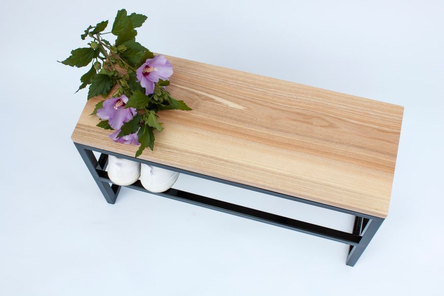 Полка для взуття з деревом "Loft" 40 cm, 40х20х36 см, метал: коричневий, дерево: натуральний ясен (ML-5.1) ML-5 фото