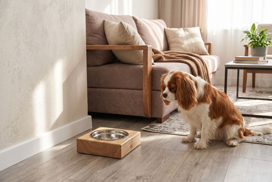 Підставка для годівлі котиків "Paws Wood 1", прямокутна MD-3.1 фото
