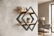 Полка на стіну "Ромб"	42х42х13 см, метал: чорний, дерево: горіх (ML-3) ML-3 фото 1