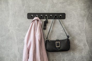 Вішалка для одягу "типу Keys" 20 см, 20х6,5х3 см + 3 гачки, чорний (ML-53.1) ML-53 фото